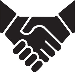 Obraz premium Business Handshake Flat Icon – Professional Vector Illustration for Corporate Partnership, Deal Agreement, and Teamwork Success Symbol
