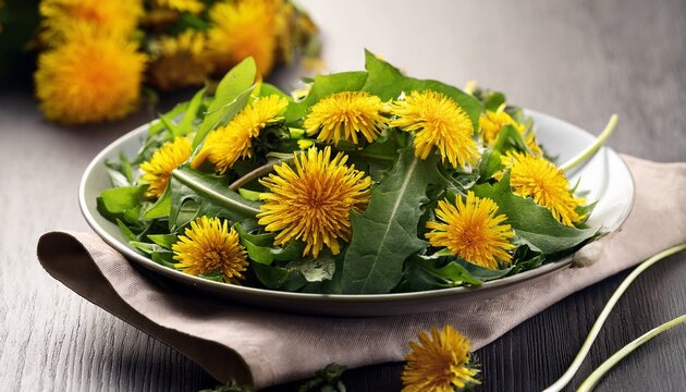 fresh dandelion salad