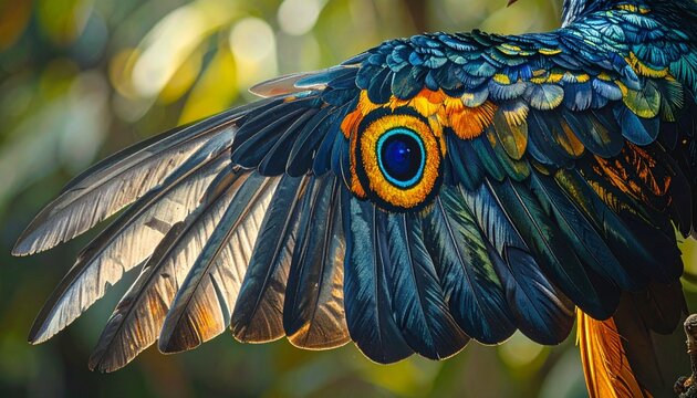 Sunbittern Bird Close-Up Portrait with Striking Eyespot Wing Display in Natural Habitat