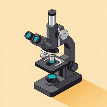Professional Laboratory Microscope Isometric Illustration Research Tool
