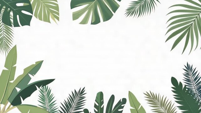 Tropical Leaf Border Background Illustration