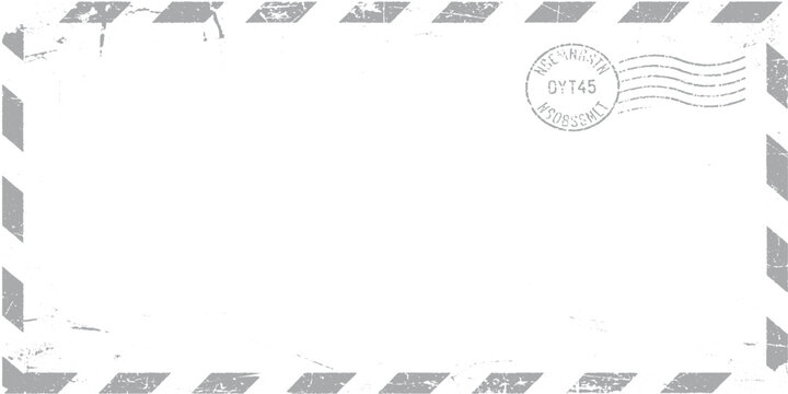 Vintage airmail envelope border with postmark stamp and distressed postcard mailing template envelope postcard postmark communication background delivery stationary souvenir distressed
