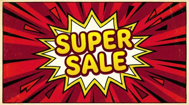 Super Sale Pop Art Promotional Background