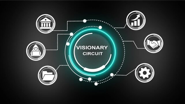 Visionary Circuit, Six sigma, quality control and manufacturing process management concept. workflow by eliminating non-value-added activities and continuously improving processes.