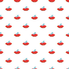 Obraz premium Glass slipper resting on a red pillow creating a seamless fairytale pattern