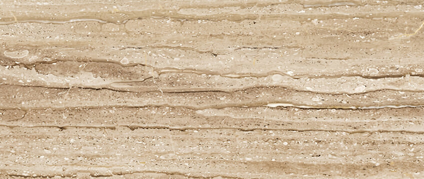 Travertine marble background shows a brown limestone surface with detailed natural parallel veins