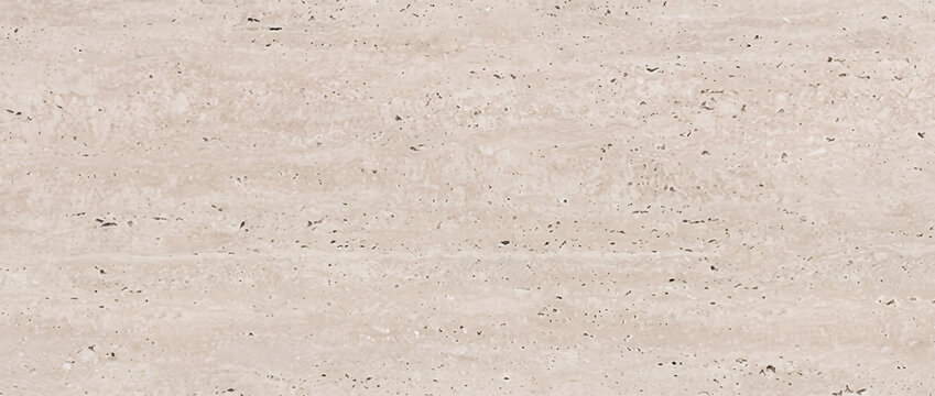 Travertine marble background shows a polished beige stone surface with subtle organic mineral textures