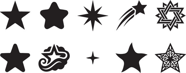Obraz premium Star Silhouette Icons.
