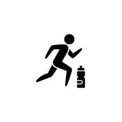 Obraz premium a person runs with a water bottle.
