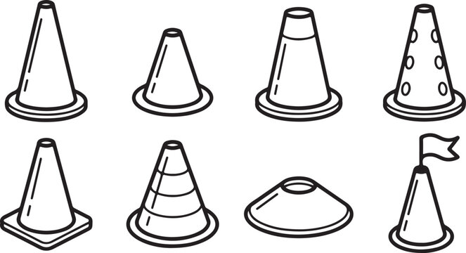 Line art illustration of kitchen utensils and tools vector set Vector