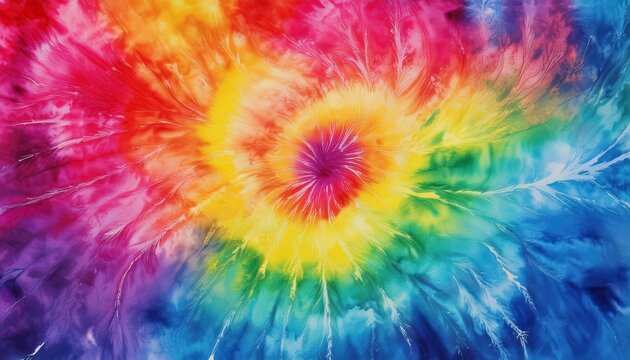 rainbow coloured hand painted tie dye design