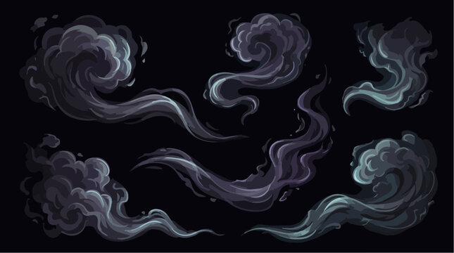 Smoke swirls in the air.