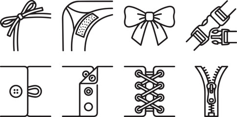 Vector collection of simple black line icons of insects and animals Vector © Runa