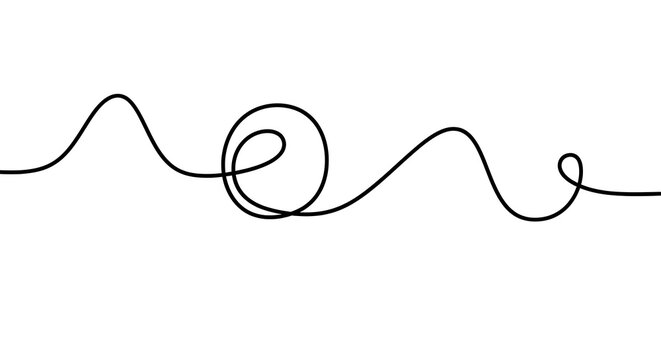 Simple wavy tangled line with a on white background continuous abstract connection illustration complexity