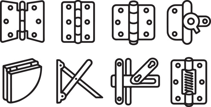Set of minimalist black office furniture icons collection Vector