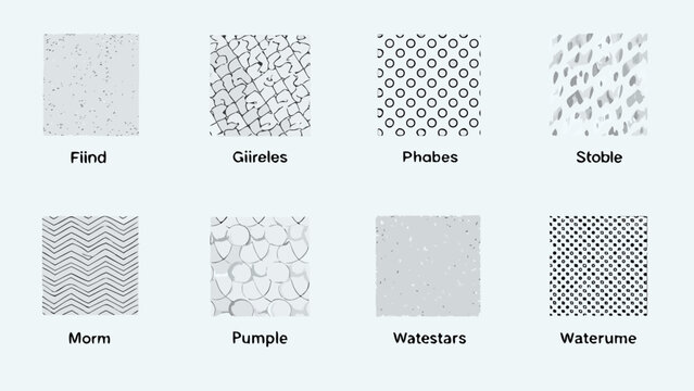 abstract geometric patterns collection grayscale vector illustrations with varied textures and shapes on a white background