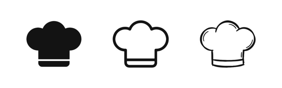 Chef Hat Toque and Restaurant Cooking Gourmet Icons