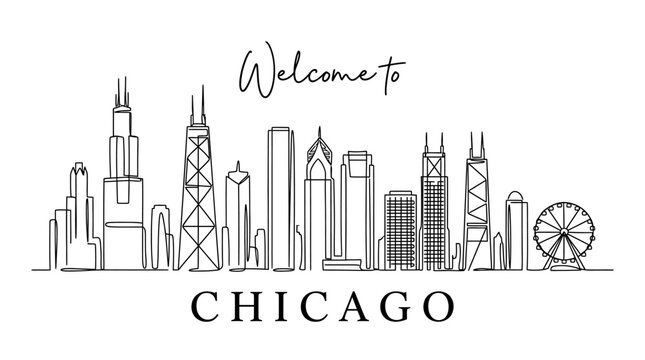 Chicago Skyline Line Art - Welcome to the City of Architecture