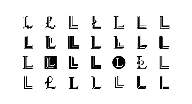 Collection of Letter L Designs: Typographic Variations and Styles