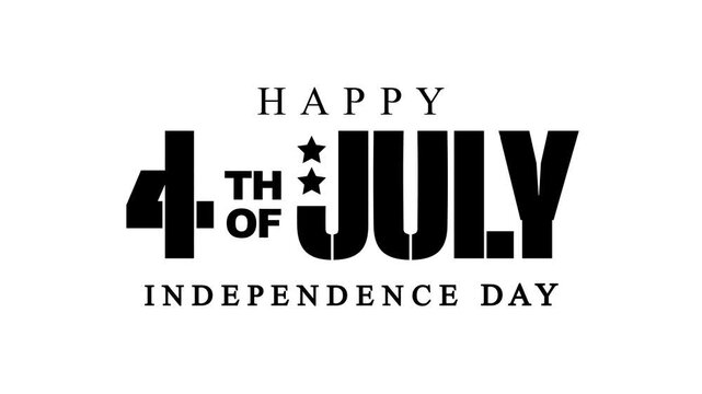 Happy fourth of july text animation. Perfect for patriotic social media posts, event promotions, and festive videos.