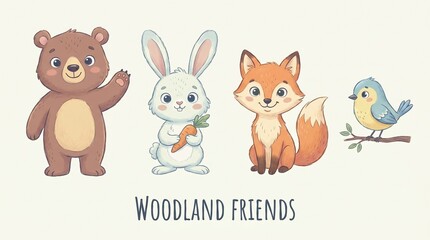 Fototapeta premium Cute Children Storybook Illustration Elements Collection