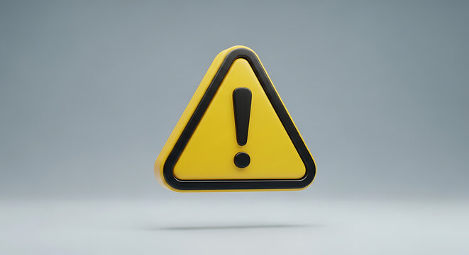 Yellow triangular caution sign with an exclamation mark attention important notification emergency information security critical priority