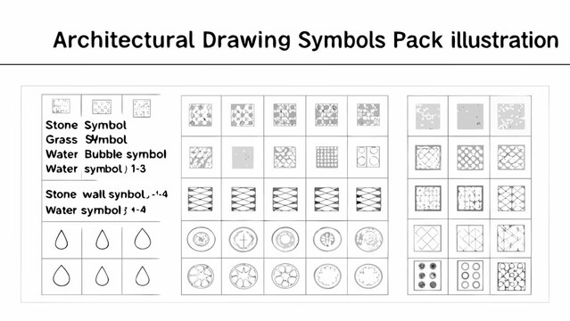 architectural drawing symbols collection detailed vector illustration of building plan elements on a white background