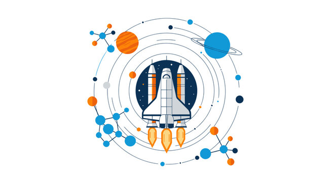Space Shuttle Launch Vector Illustration