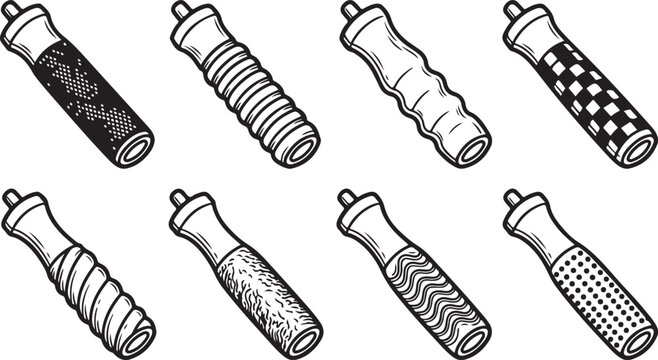 Black and white hand drawn seamless pattern of decorative ribbons Vector
