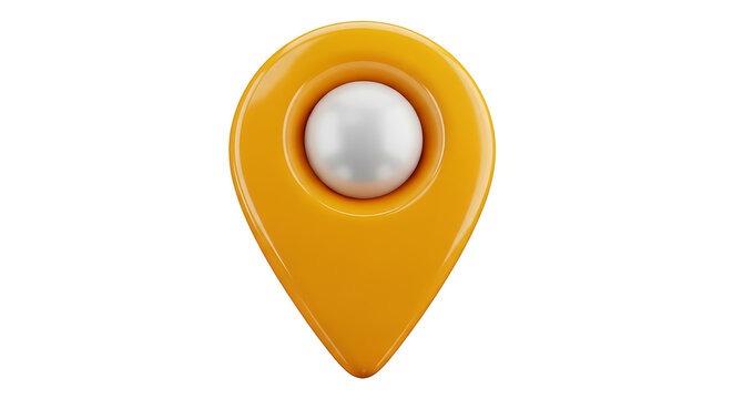 Yellow location map marker pin icon with location navigation position destination direction wayfinding isolated abstract