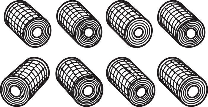 Black and white seamless monochrome spiral pattern vector set Vector