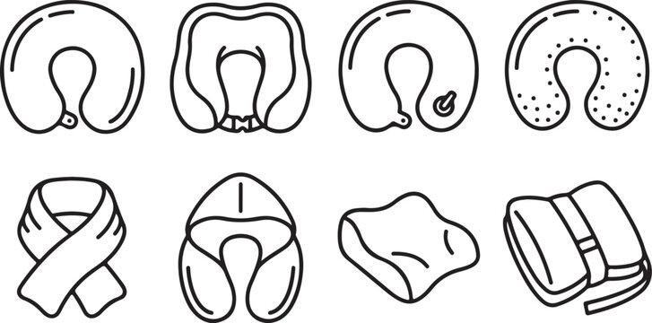 Hand drawn vector outline set of human ear illustrations black and white Vector