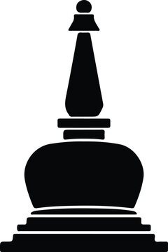 Silhouette vector Buddhist stupa chorten monument religious architecture design