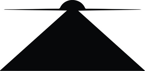 Silhouette vector flying saucer alien spaceship beaming light minimal graphic design © AbuSadat