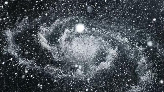 Enchanting celestial swirl of stardust and luminous nebulae forming a cosmic vortex against the vast, star-filled expanse of deep space, hinting at galactic formation and the boundless mysteries