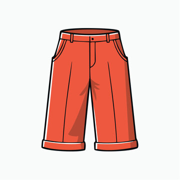 Illustration of Orange Culottes Pants