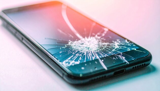 割れているスマートフォン