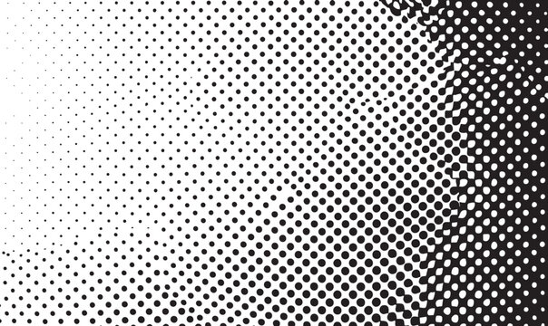 Black and white halftone dot pattern gradient background