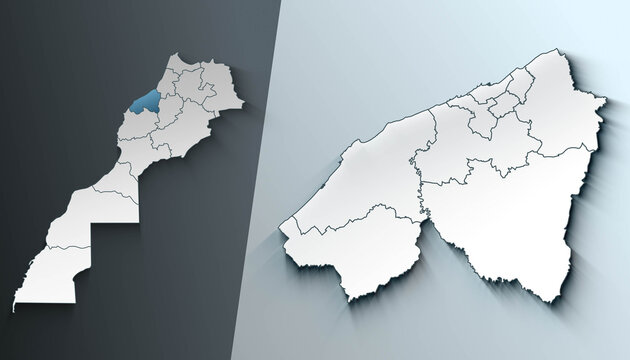 Morocco Map Highlighting Casablanca Settat with Zoomed Regional Municipalities