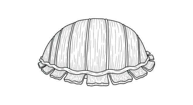 Detailed illustration of a turtle shell with natural ridges and segments, shown from a low angle as a black and white vintage engraving.
