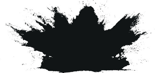 Obraz premium Black ink splatter shape with rough grunge texture