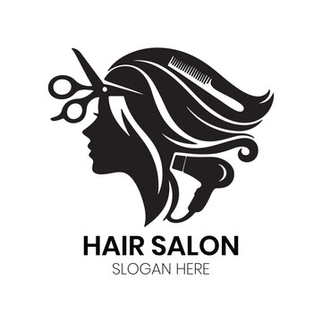 Hair Salon logo creative beauty parlor branding identity vector design for modern haircut style luxury logo