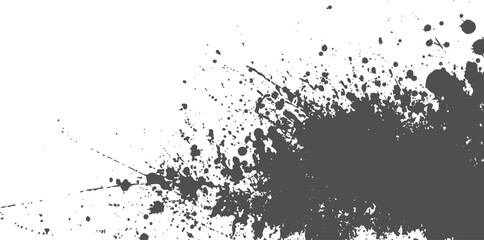 Fototapeta premium Dark gray ink splatter texture on white background