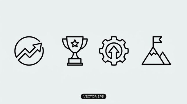 Business icons for success and achievement.