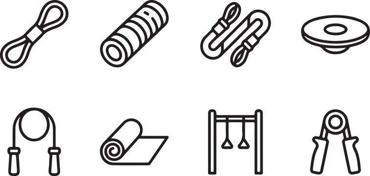Black line icons collection of kitchen utensils and tools Vector