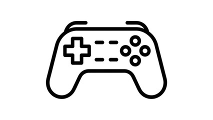 Minimalist game controller icon with buttons and joystick design Vector © Sofiqul