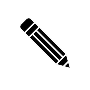 Pencil with eraser vector icon