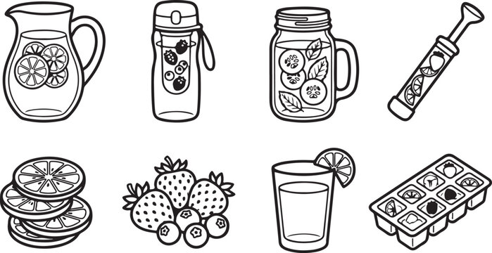 Sewing machine scissors thread spool bobbin buttons icons set vector Vector