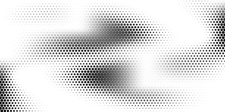 Grunge halftone gradient texture. Fading grit noise background. Sandy gritty wallpaper. Retro pixelated backdrop. Black and white anime or manga comic overlay. Vector textured graphic design