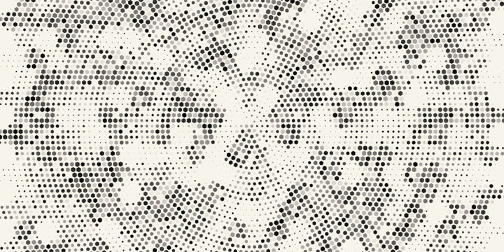 Seamless vector pattern. Modern stylish texture. Repeating geometric tiles filled with hexagon dots. Typical hipster background. Small circles form a hexagonal minimalist ornament.